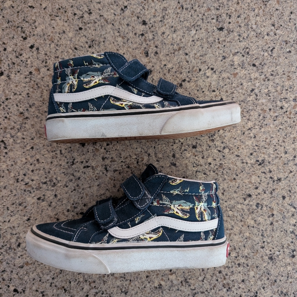Vans Kids Navy Blue White Skate Sneakers